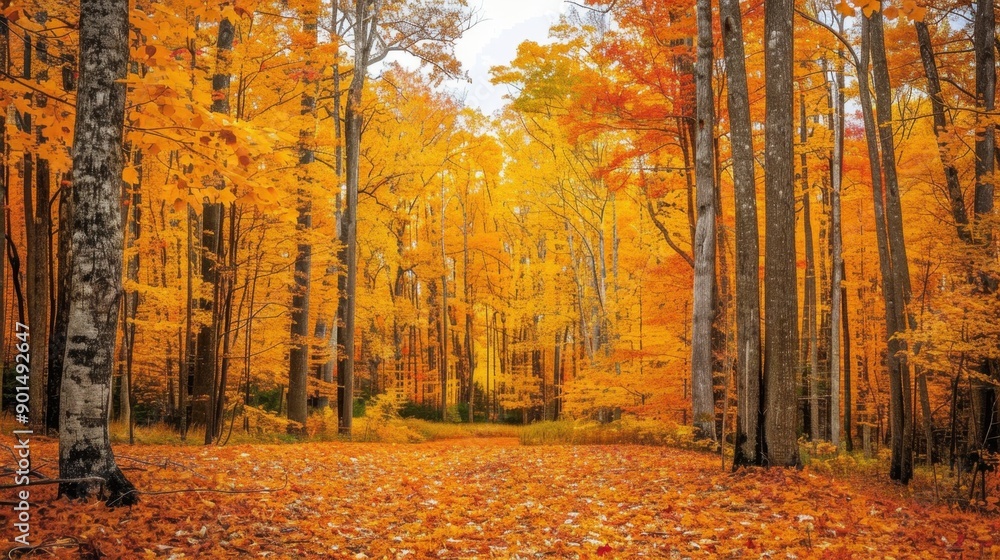 Fototapeta premium Coniferous Forest: Forests rich in cone-bearing evergreen species such as spruce and fir, thriving in temperate to boreal regions with a long winter and short summer.