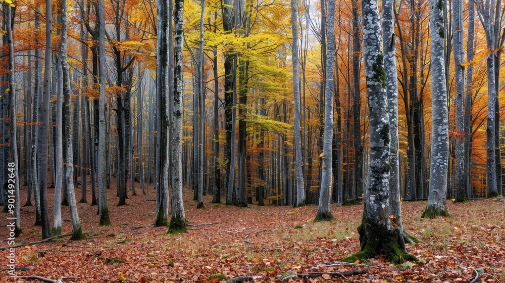 Coniferous Forest: Evergreen forests primarily consisting of cone-bearing trees, adapted to cold environments with their needle-like foliage and resinous bark.
