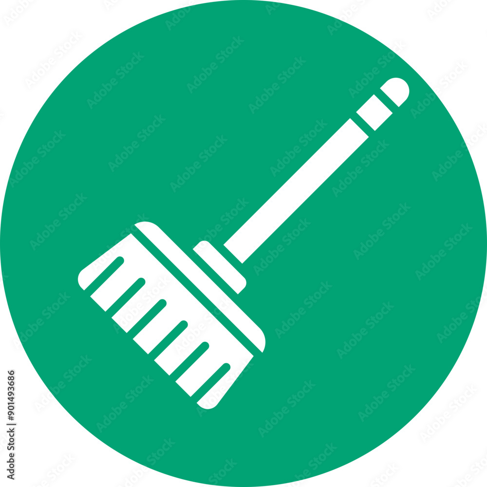 Broom glyph circle icon Broom glyph circle icon