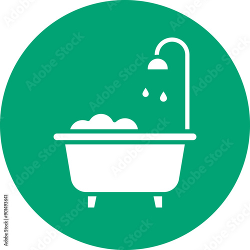 Bathtub glyph circle icon