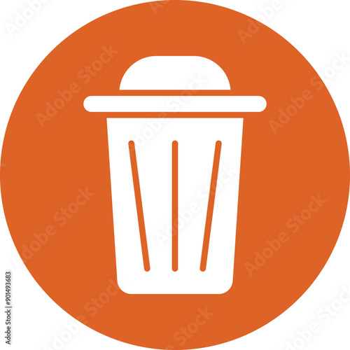 Trash can glyph circle icon