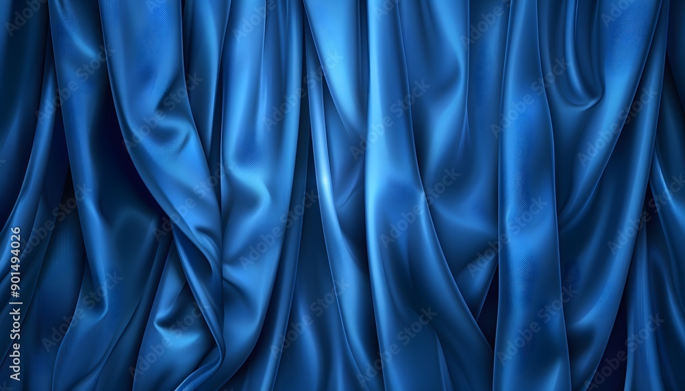 Blue curtain in theater.