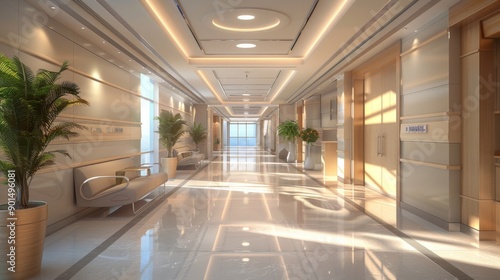 Modern Hospital Corridor