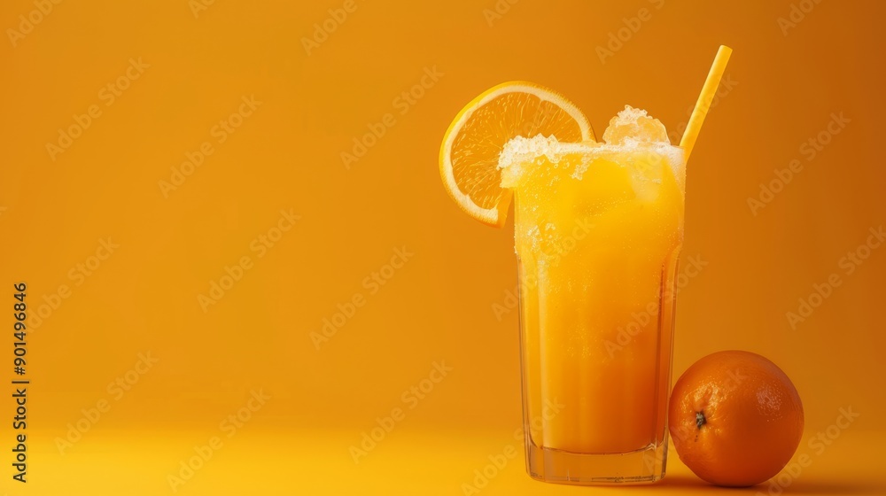 Orange Popsicle Slush, copy space Orange Popsicle Slush, copy space