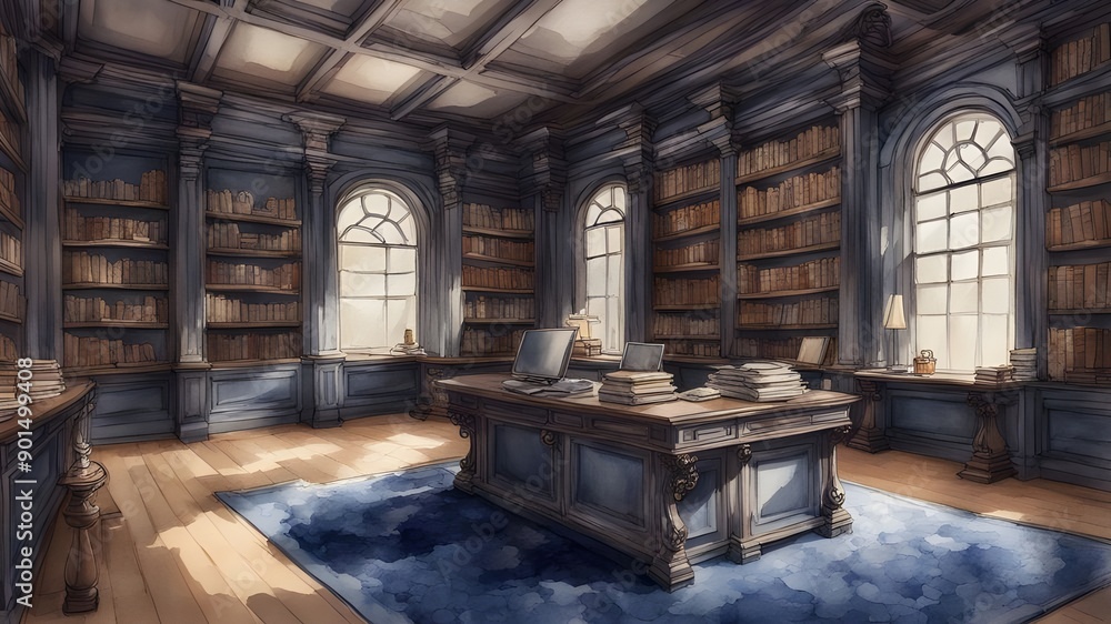 Interior design of Library Interior design of Library