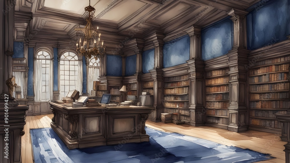 Interior design of Library Interior design of Library