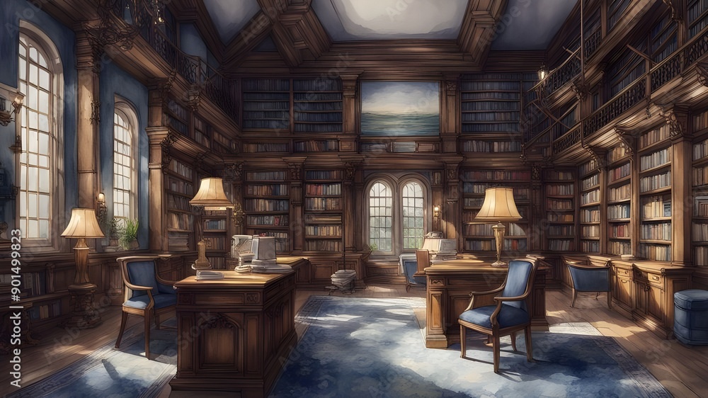 Interior design of Library Interior design of Library