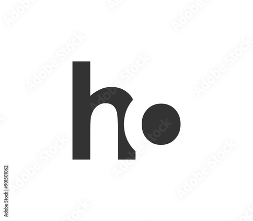 HO creative geometric initial based modern and minimal logo. Letter h o trendy fonts.