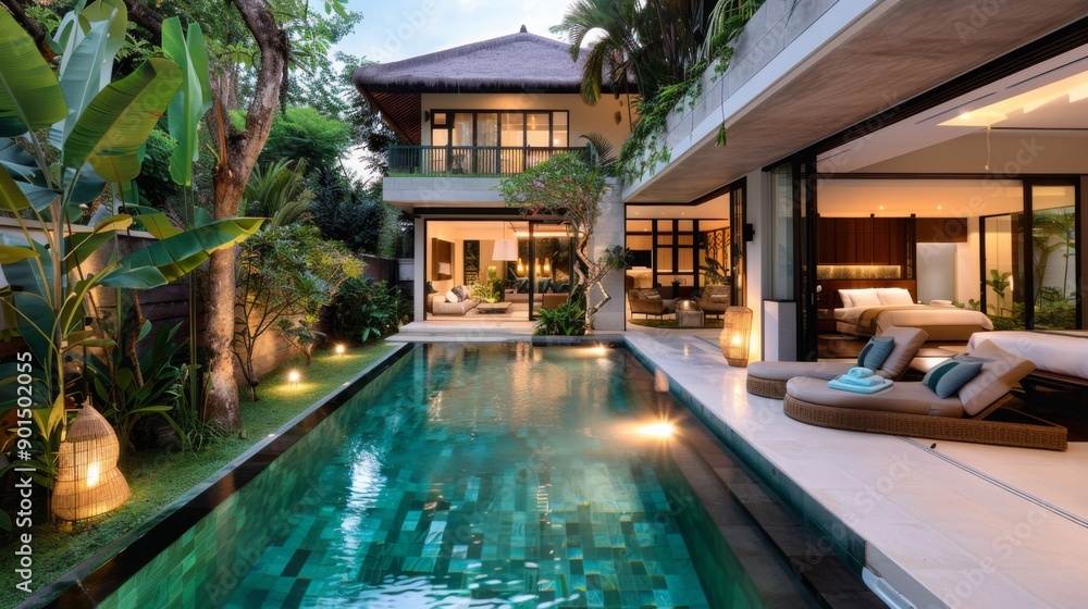 Obraz premium Luxury Modern Villa with Private Pool