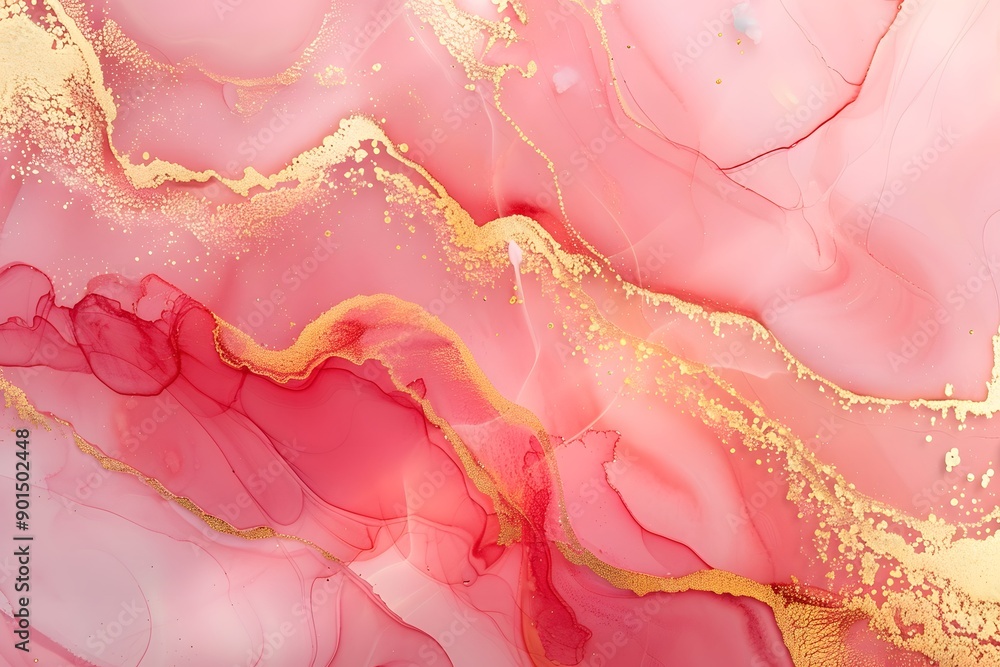 Artistic Fluid Splash: Contemporary Pink and Gold Background Artistic Fluid Splash: Contemporary Pink and Gold Background