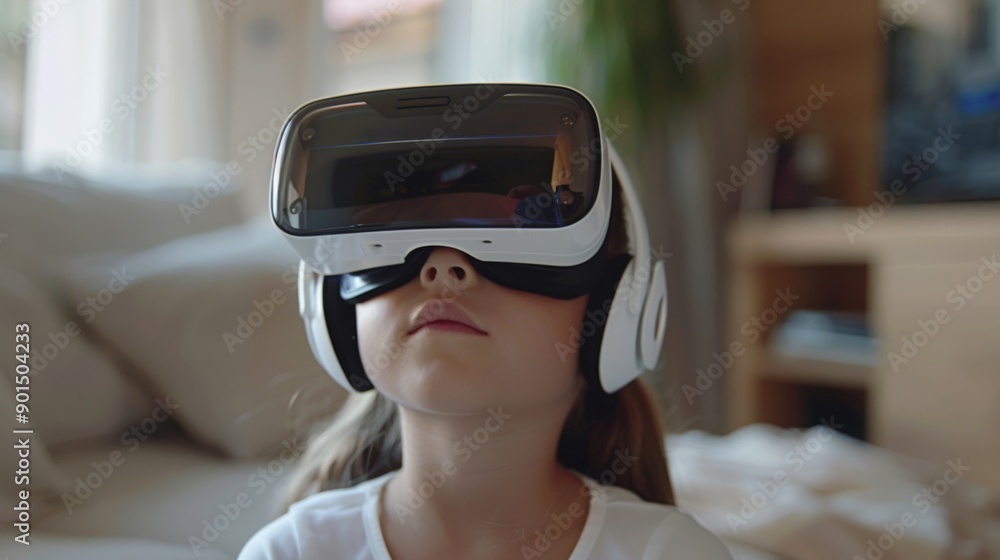 Young Girl Experiencing Virtual Reality Young Girl Experiencing Virtual Reality