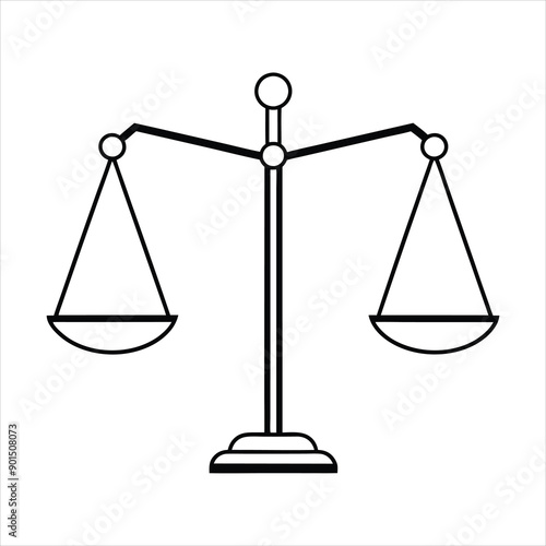 A balanced scale line art vector