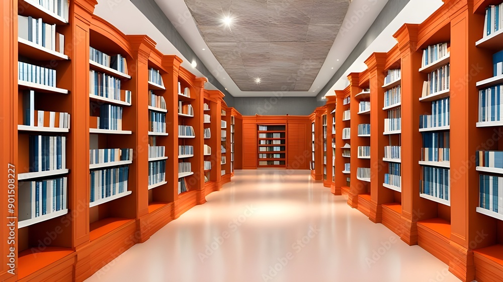 Fototapeta premium Interior design of Library