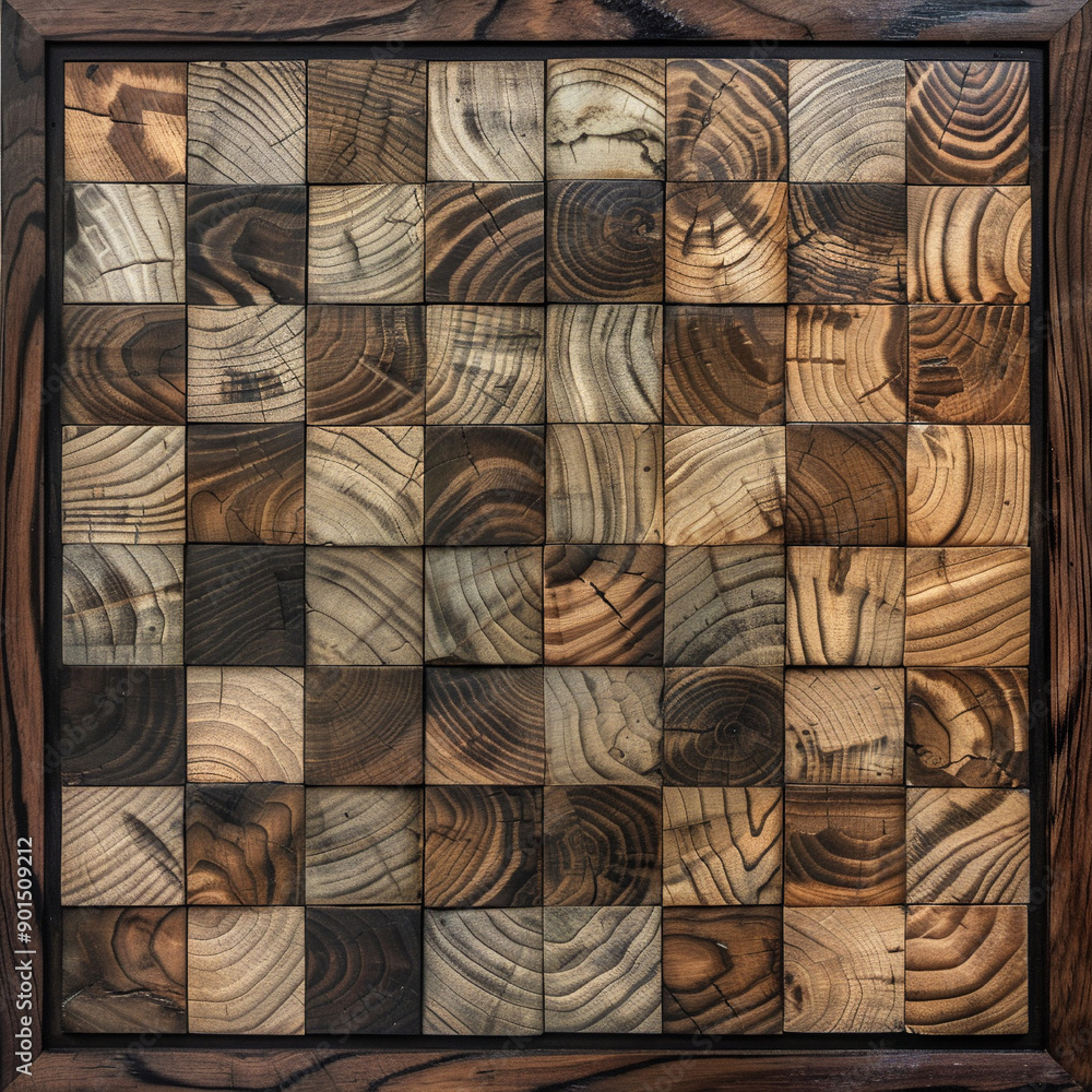 Wooden chessboard without chess. Concept flat lay design of strategy, chess game, business ideas, international chess day with place for text Wooden chessboard without chess. Concept flat lay design of strategy, chess game, business ideas, international chess day with place for text