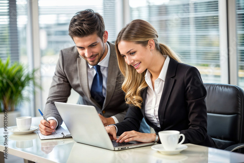 Professional Colleagues Collaborating on Business Project