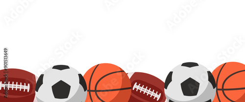 Balls frame. Vector clipart isolated on white background.