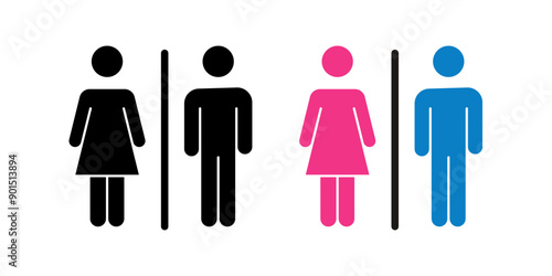 Restroom icon set. toilet sign. Flat illustration of vector icon on white background