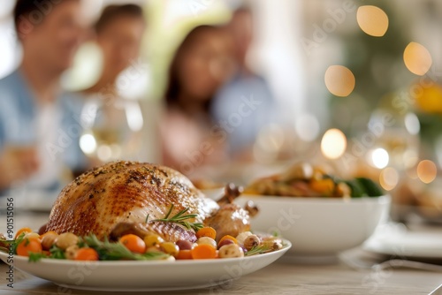 Roasted Turkey Dinner Table