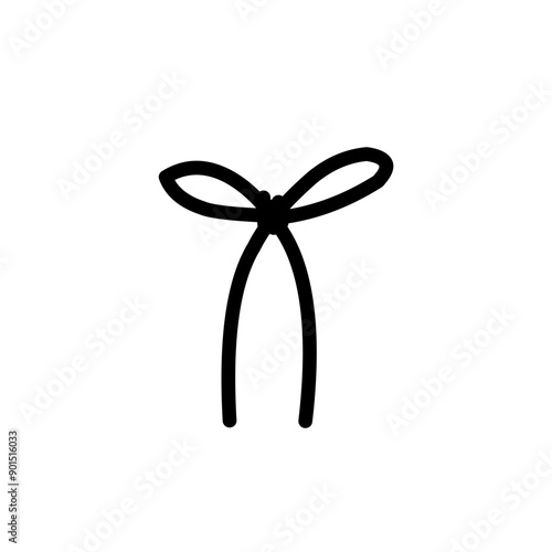 bow ribbon line illustration