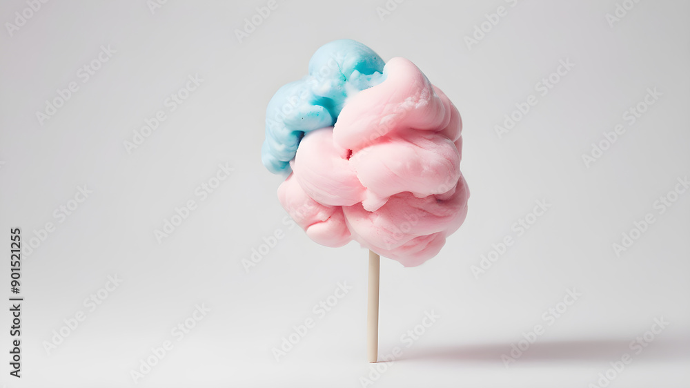 Cotton candy on white background. Generative AI