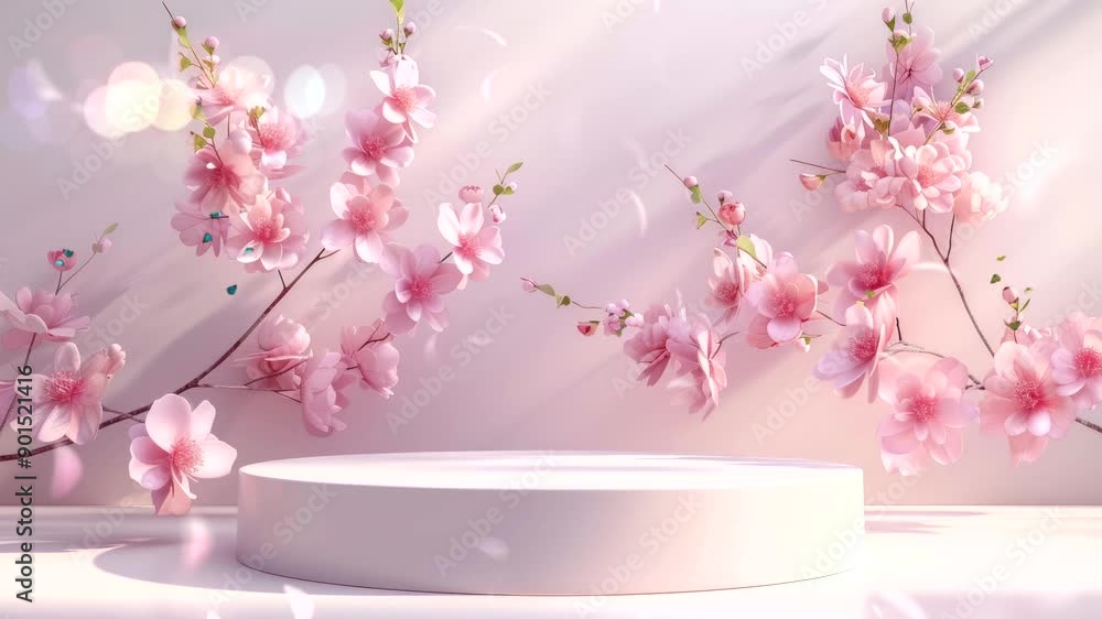 Minimalist Pink Blossom Product Display. Minimalist Pink Blossom Product Display.