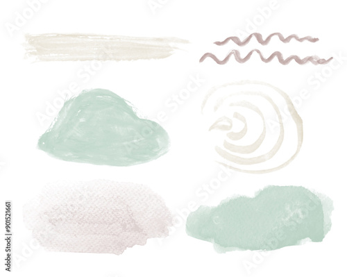 Pastel watercolor blot background. Brush stroke abstract shape. Paint stain wallpaper.