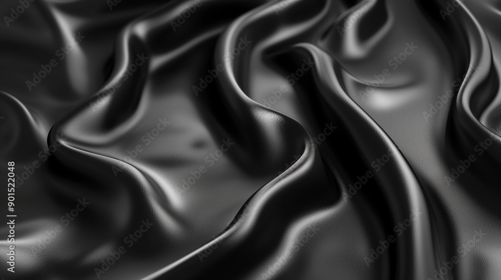 Obraz premium black satin fabric, Elegant solid black background 