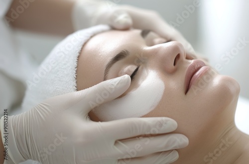 Woman Receiving Eyebrow Treatment