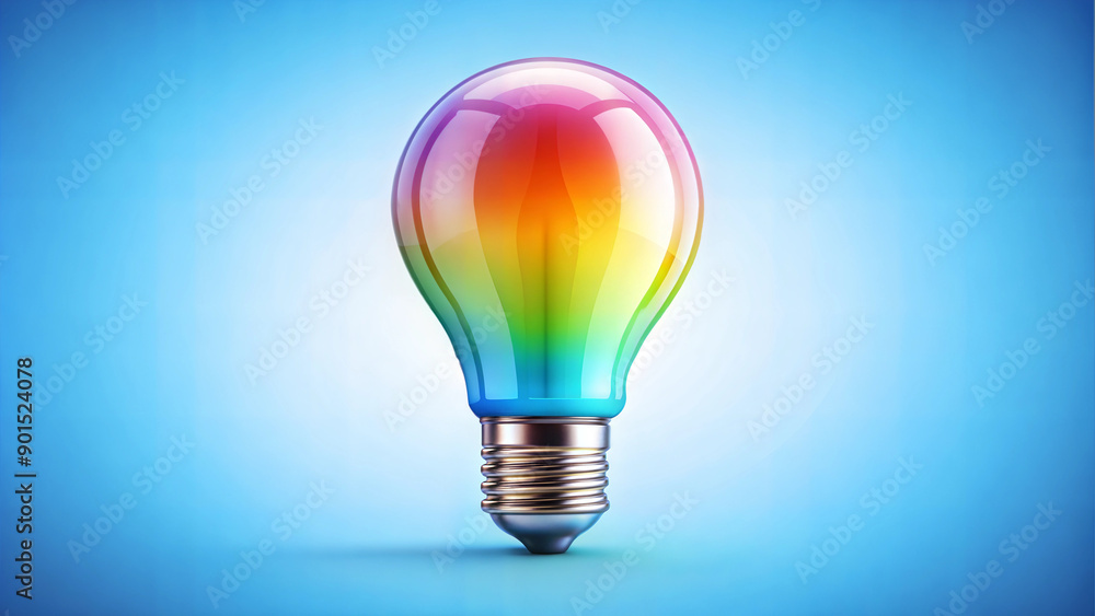 A detailed energy-saving-LED-light-bulb icon with a glossy finish, and vibrant colors, isolated on a white background, ideal for ideas or innovation designs A detailed energy-saving-LED-light-bulb icon with a glossy finish, and vibrant colors, isolated on a white background, ideal for ideas or innovation designs
