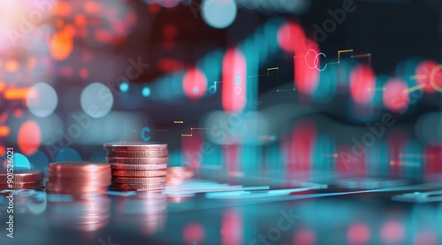 Silver Coins on a Stock Chart