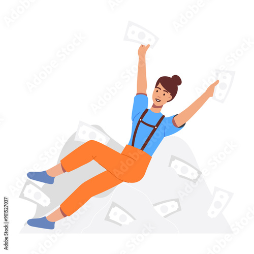 A flat style illustration of earning money 

