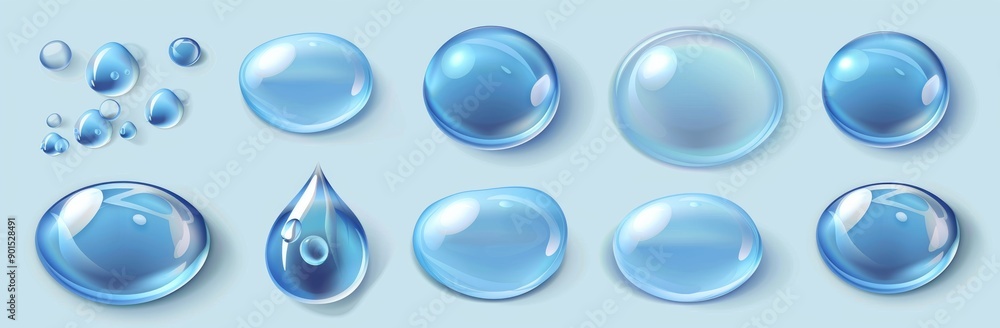 Drops of water on a transparent background. Rain droplets on window glass. Fresh dew or condensation from shower steam or fog. Modern 3D illustration of wet surface with aqua drops. Drops of water on a transparent background. Rain droplets on window glass. Fresh dew or condensation from shower steam or fog. Modern 3D illustration of wet surface with aqua drops.