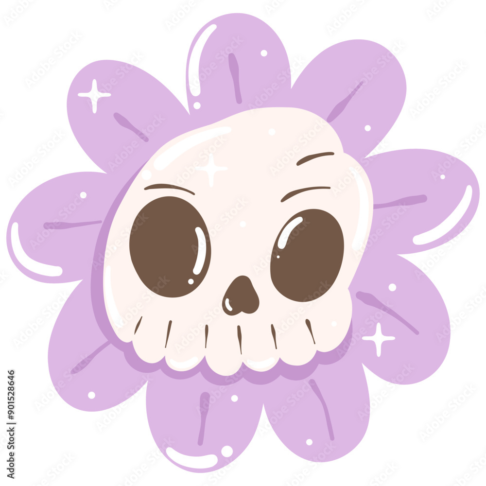 Fototapeta premium Groovy Purple and Pink Halloween 