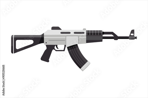 Assault Rifle lineal color mode art vector