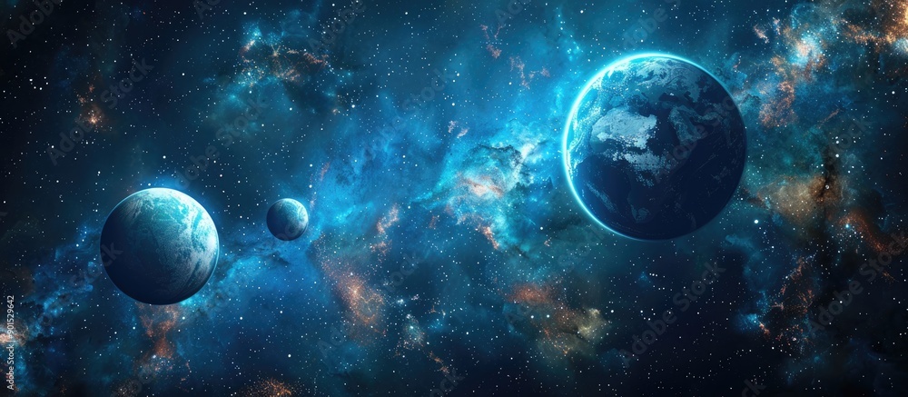 A planet themed image on a blue backdrop featuring three colorful SOS messages Includes a blank area for additional text or graphics A planet themed image on a blue backdrop featuring three colorful SOS messages Includes a blank area for additional text or graphics