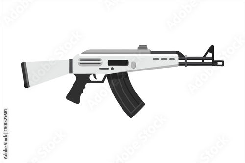 Assault Rifle lineal color mode art vector