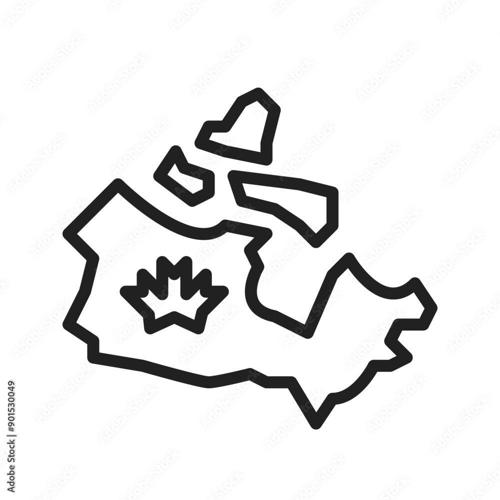 Map of Canada icon vector image. Suitable for mobile application web application and print media. Map of Canada icon vector image. Suitable for mobile application web application and print media.