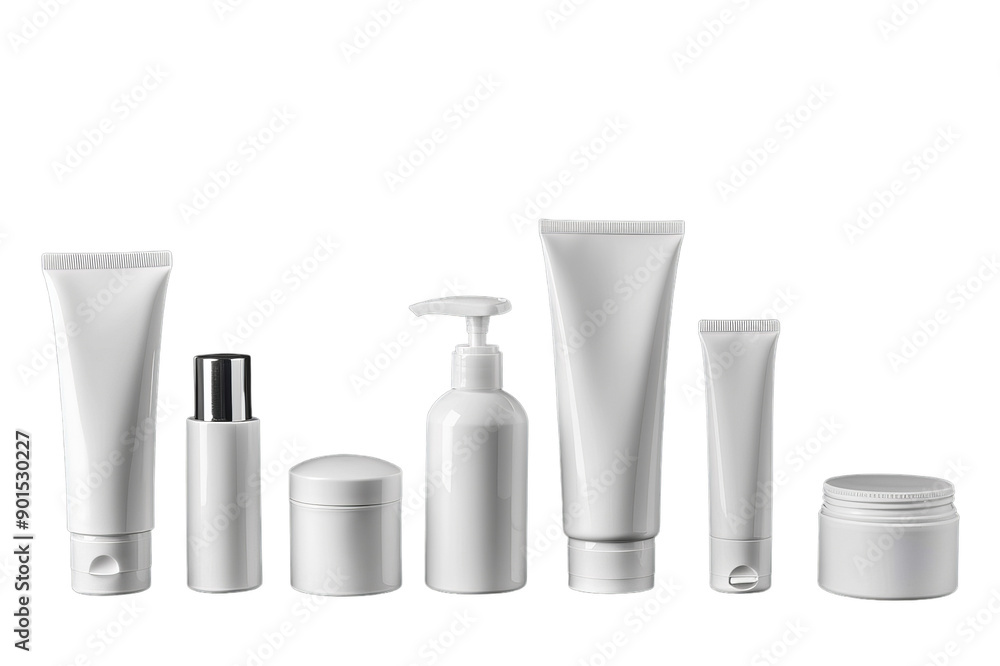 Collection of white Tube cream on an isolated transparent background Collection of white Tube cream on an isolated transparent background