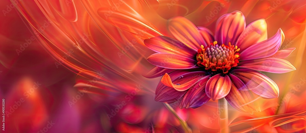 Create an artistic abstract effect on a flower background by employing zoom and pan methods providing a visually appealing copy space image Create an artistic abstract effect on a flower background by employing zoom and pan methods providing a visually appealing copy space image