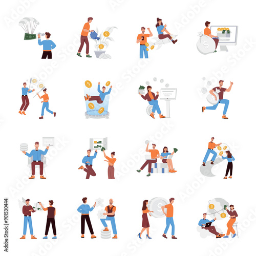 Wallpaper Mural Basic RGBHandy Bundle of Fundraising Flat Illustrations 

 Torontodigital.ca