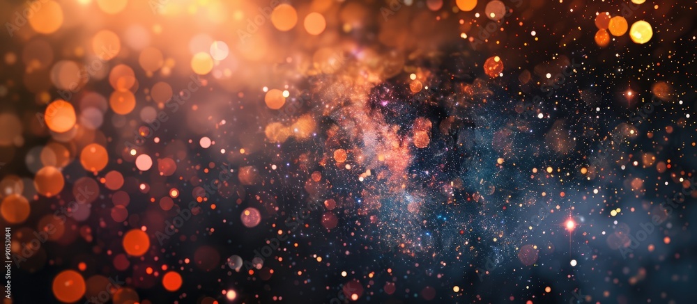 Fototapeta premium An elegant abstract background with bokeh lights and stars suitable for copy space image