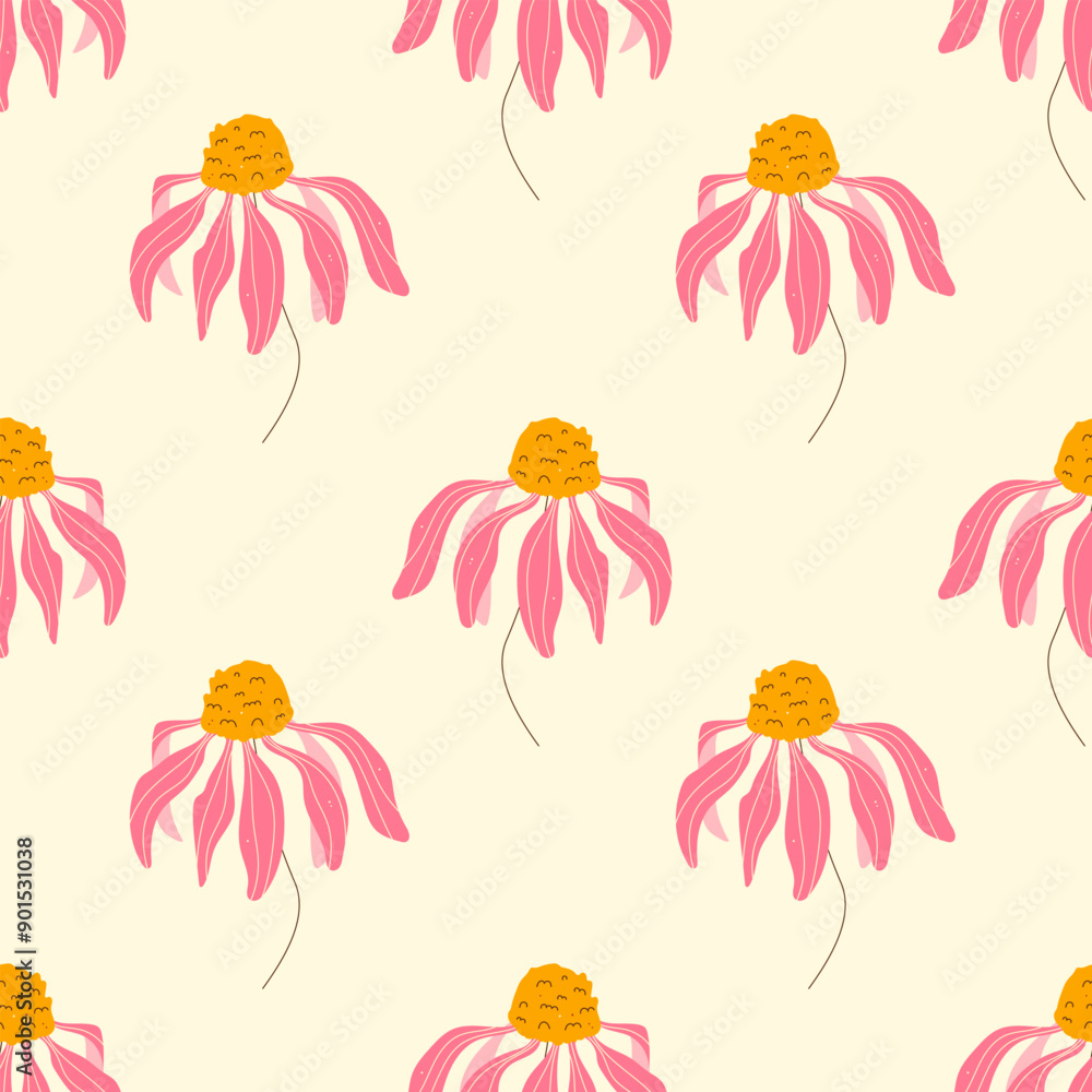 Obraz premium Autumn flowers seamless pattern