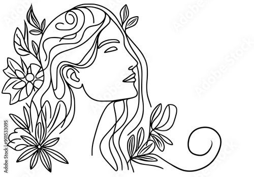 girl with flowers