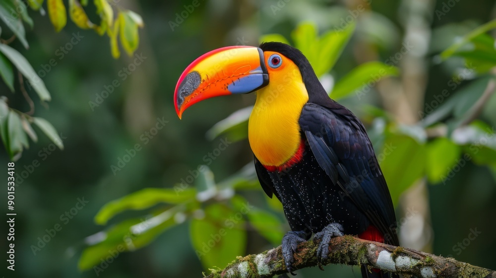 Fototapeta premium Rainforest Biodiversity, Rich, colorful images of rainforest flora and fauna, emphasizing the need to protect these vital ecosystems