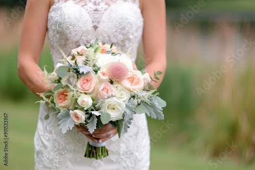 Bride Holding Wedding Bouquet