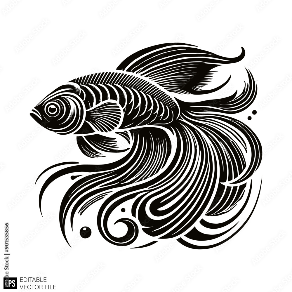 black and white fish vector design black and white fish vector design