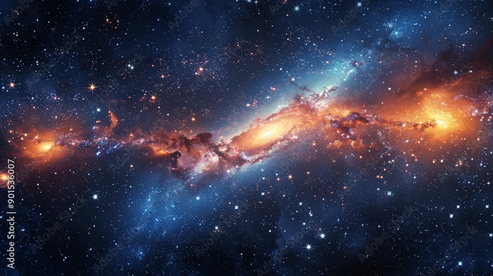 Cosmic background with stars, galaxies, and nebulae in deep space Cosmic background with stars, galaxies, and nebulae in deep space