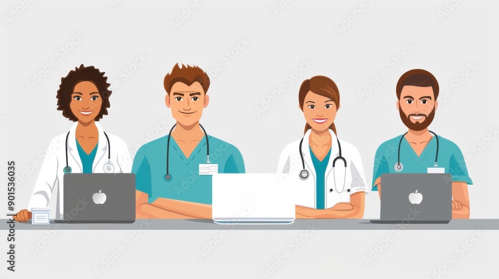 Health Information Management Staff. Roles: Manage patients' medical records in a flat style. Health Information Management Staff. Roles: Manage patients' medical records in a flat style.