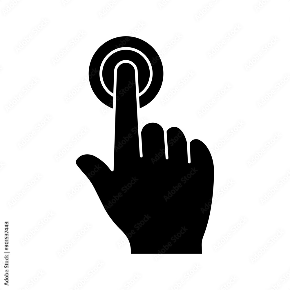 Hand cursor icon, click icon vector, hand click, pointer, on a white background. Hand cursor icon, click icon vector, hand click, pointer, on a white background.