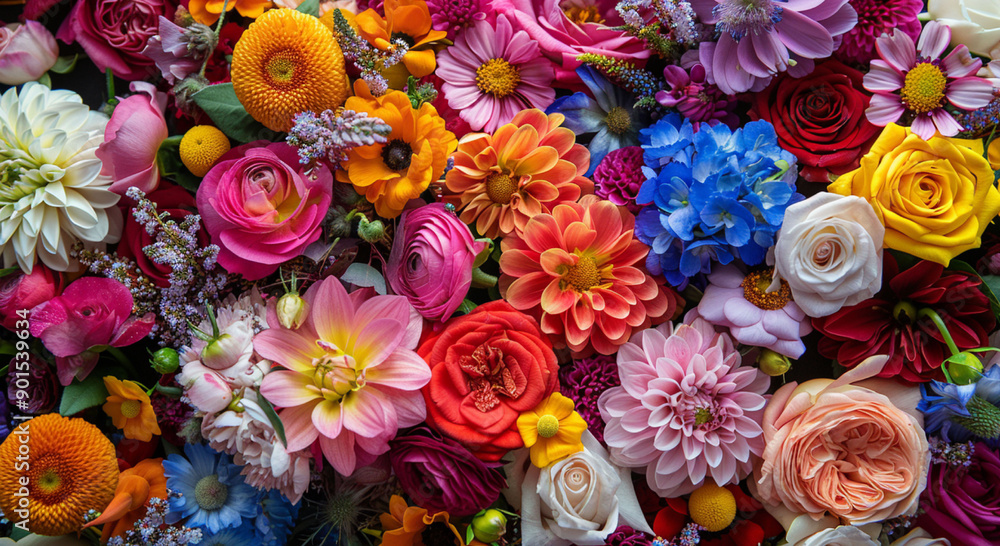 Colourful bouquet of mixed flowers Studio Colourful bouquet of mixed flowers Studio